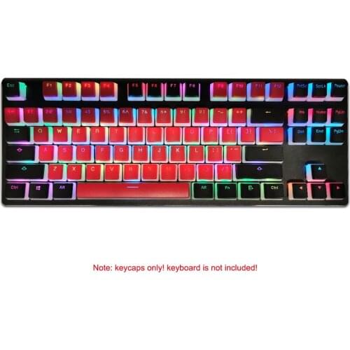 Double Shot Backlit Pbt Pudding Keycap Set With Puller For 61/87/104 Keys Cherry Mx Mechanical Gaming Keyboard Black&white Oem