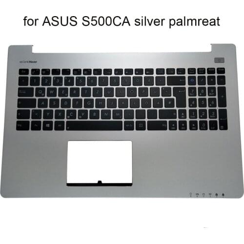 Euro German keyboard Palmrest For ASUS VivoBook S500 S500C S500CA V500CA GR/GE laptop keyboards silver Upper case 13NB0061AM0221