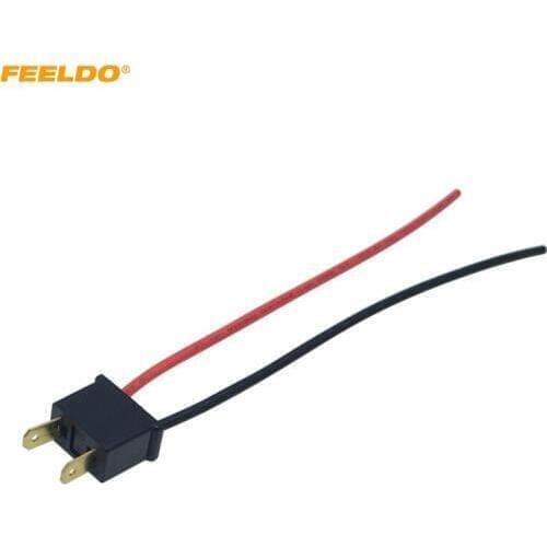 FEELDO 1PC Car Headlight Cable H7 Male Connector Plug Lamp Bulb Socket Automotive Wire Halogen Adapter Holder