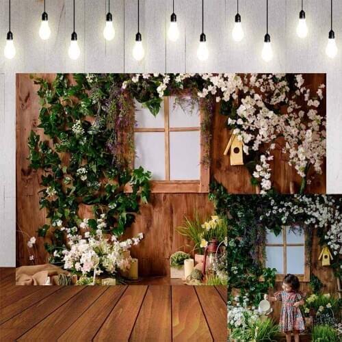 Mehofond Photography Background Green Grass Easter Spring Wood Flowers Newborn Baby Shower Portrait Backdrop Photo Studio Props