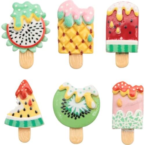 Cupcake Ice Candy Cream Characters 3D Resin Flatback Cabochons For Hair Bow Centers DIY Scrapbooking Decoration,1Yc20191