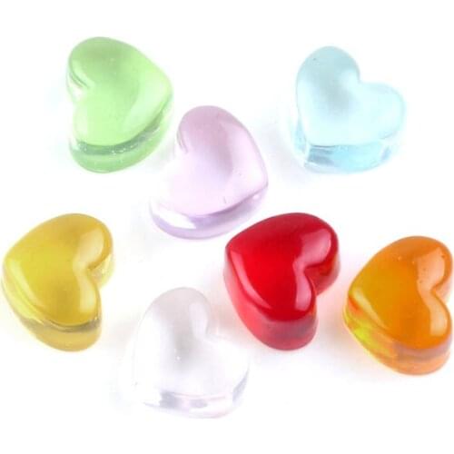 30Pcs Mixed 17x14mm Transparent Heart Resin Cabochon Flatback Decoration Crafts Embellishments For Scrapbooking Diy Accessories