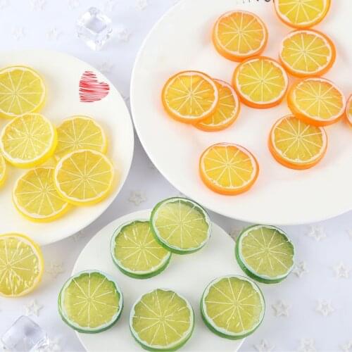 Mini Apple Lemon Slices Resin Fruits Model for Festival Party Home Table Decor Photo Props