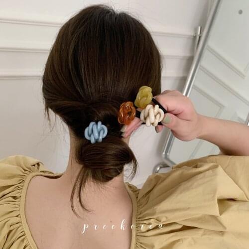 MueRaa Women Girls Korean Style Line Groups Elastic Hair Band Fashion Acrylic Hair Ties Headband Elegant Trendy Hair Accessories