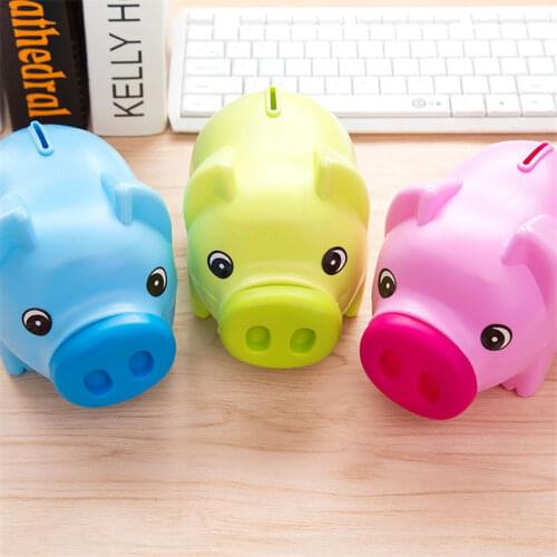 Cartoon Pig PIGGY Bank Coin Money Plastic Still Savings Toy Cash Safe Box Cartoon Transparent pig piggy bank child lovers gift
