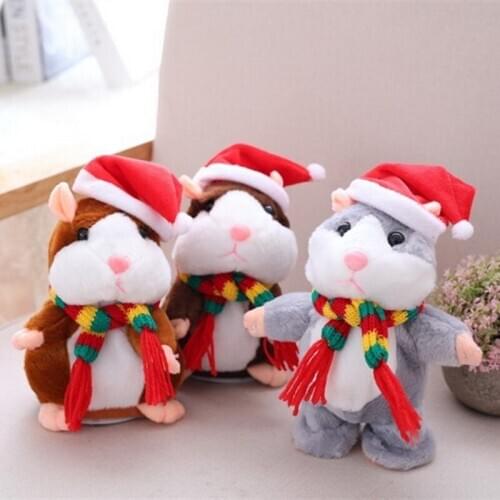New Talking Hamster Mouse Pet Christmas Toy Speak Talking Sound Record Hamster Educational Plush Toy for Children Christmas Gift