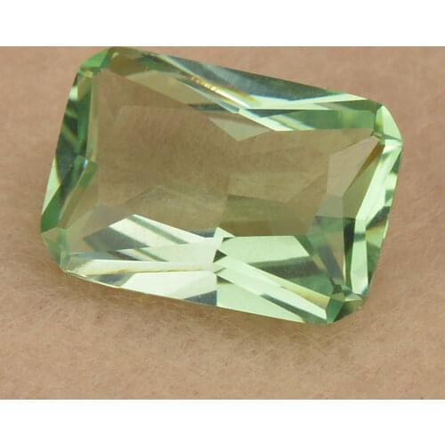 Wholesale 10x14mm 5A Green Amethyst Nano Sital Stone Loose Rectangle Octangle Shape Princess Cut Synthetic Gems For Jewelry