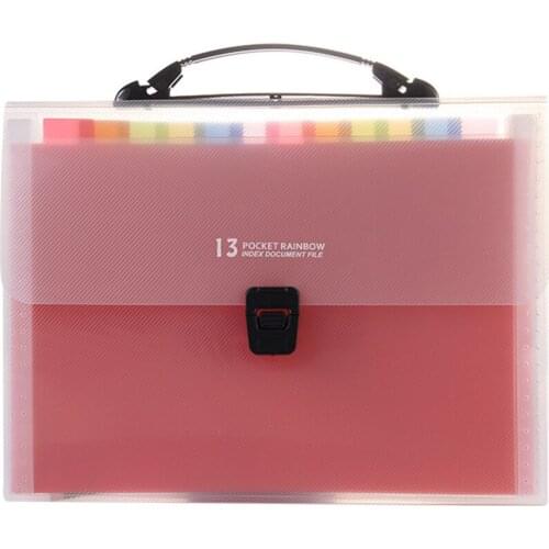 A4 Plastic 13 Pockets Expanding File Folder Office Organizer Document Holder Bag File Case Document Box Stationery Boxes