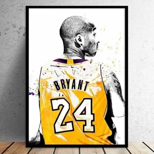 New Kobe Bryant Poster No.24 Basketball Star Poster Wall Art Pictures Painting Wall Art for Living Room Home Decor (No Frame)