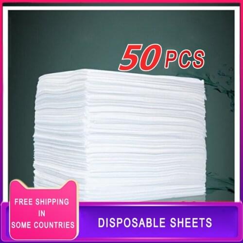 50pcs 80x180cm Disposable Bed Sheets Bedroom Massage Table Sheets Beauty Salon Spa Travel Hotel Thicken Non-woven Fabric Sheet