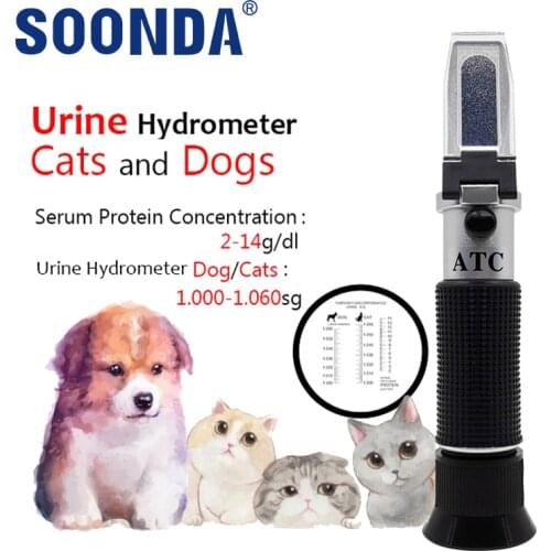 Cats,Dogs,2~14g/dI Serum Protein Concentration Meter Pet Hemoglobin Measurement Urine Refractometer 1.000-1.060sg Urine Test