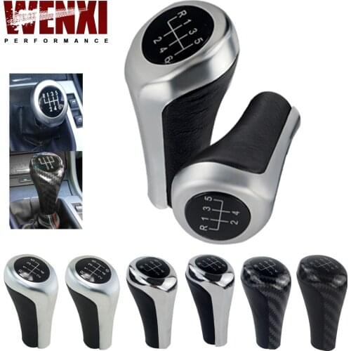 Gear Shift Knob for BMW E46 E53 E60 E61 E63 E65 E81 E82 E83 E87 E90 E91 E92 1 3 5 6 Series X1 X3 X5 Carbon Fiber Matte Chromed
