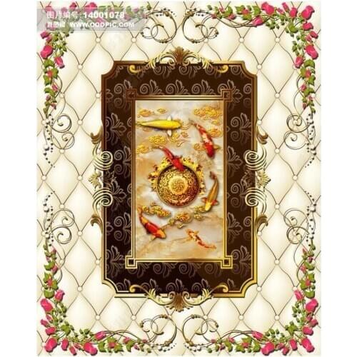 Custom photo 3d pvc flooring self adhesion vinyl sticker Modern style marbled soft wrap flower bedroom wallpaper for walls 3 d