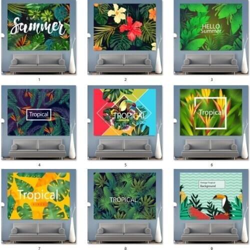 Nordic Ins Background Cloth Tropical Rainforest Green Plants Room Hanging Cloth Bedside Hanging Painting Net Red Live Background