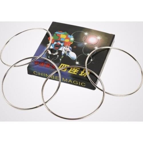 1sets Four Connected Linking Rings 4 Linking Rings Steel Pipe diameter 10cm Magic Tricks Magic Props gimmicks