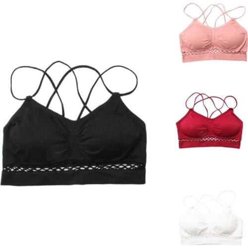 Fitness Sports Bra Hollow Micro-gather Without Underwire Underwear Wipe Chest Tube Top