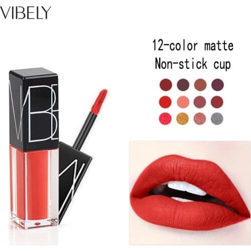 VIBELY 12 Colors Lipstick Moisturizer Waterproof Long Lasting Matte Lip Sticker lipstick Lip Golss Tint Sexy Makeup Maquiagem