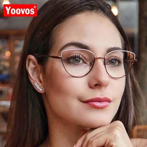 Yoovos Cat Eye Glasses Women 2021 Luxury Retro Glasses Frame Vintage Brand Eyeglasses Frames For Women Cateye Gafas De Hombre