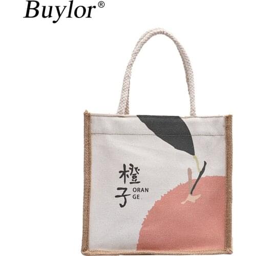 Buylor Women Handbag Canvas Bag Fashion All-Match Student Style Messenger Small Bag Ladies Canvas Tote Bag