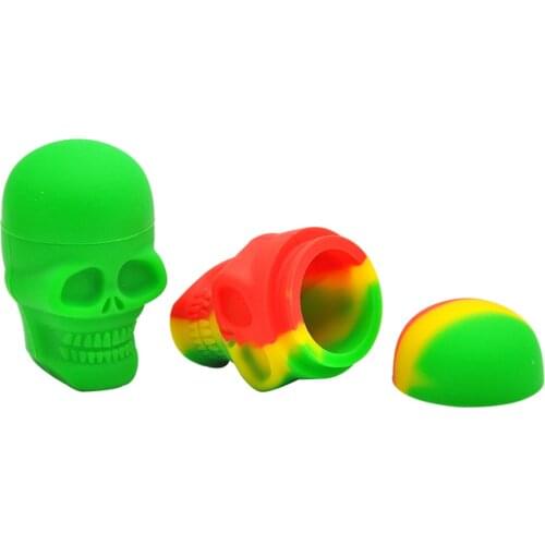 1Pcs 3ml Storage Oil Jar Box Nonstick Wax Silicone Container Skull Shape Portable Kitchen Home Smoking Smoke Accessories