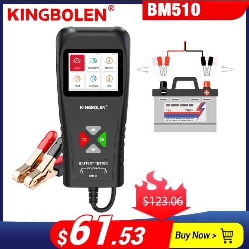 2021Newest BM510 Car Battery Tester With Screen 6V 12V 24V Truck Motorcycle Reversible Access Clip Charging Voltage Test Tool