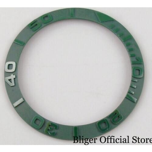 38mm Brushed Green Ceramic Bezel Insert Fit 40MM Watch Case