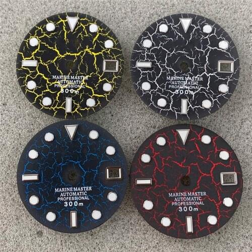 4-Color cracked dial Green Luminous For SKX007/009 Turtle series Compatible with NH35 movement