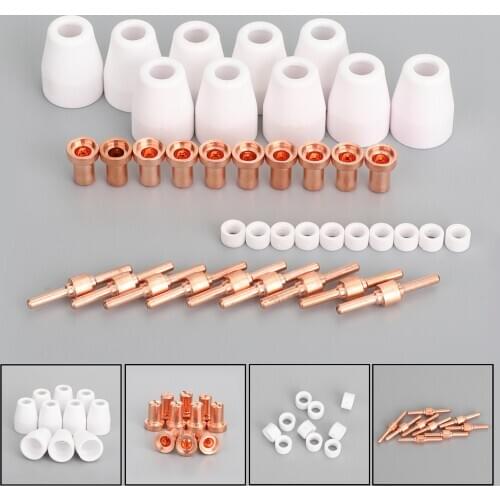 Areyourshop 40Pcs Air Plasma Cutter Consumables Extend TIP Nozzle Electrode Fit For PT-31 LG-40 Torch CUT-40 CUT-50