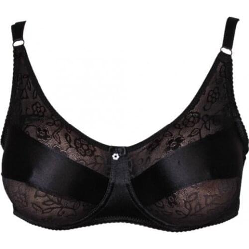 Women Special Pocket Bra For Silicone Breast False Black 36/80