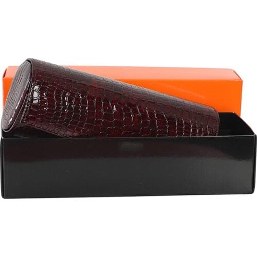 SKS Leben Unisex Genuine Patent Leather Glasses Case Cover Small Handmade Hard Magnetic Closure Luxury SKS604091