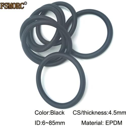 Black EPDM o rings ID6mm~85mm*4.5mm thickness/CS acid and alkali resistance water resistance and friction resistance o-ring