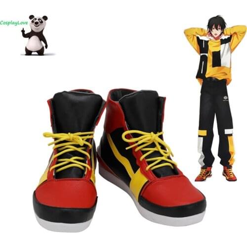 DRB Hypnosis Mic Division Rap Battle Yamada Saburo Red Black Cosplay Shoes Cosplay Long Boots Leather Custom Made CosplayLove