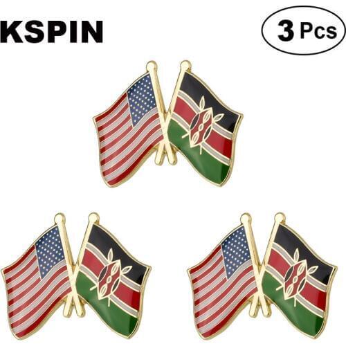 U.S.A Kenya Frendship Lapel Pin Brooches Pins Flag badge Brooch Badges