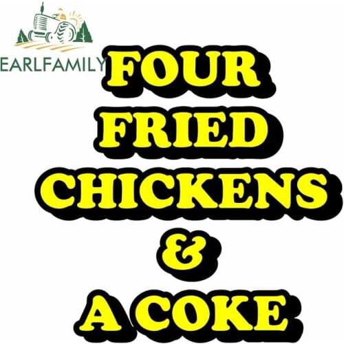 EARLFAMILY 13cm x 13cm for Four Friend Chickens A Coke Sign Vinyl Car Wrap Anime Car Stickers Trunk Windshield Surfboard Decal