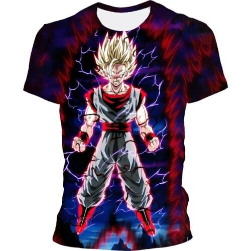 New product Harajuku 3D printing polyester T-shirt hip-hop Japanese anime T-shirt fashion street male plus size T-shirt XXS--6XL