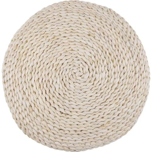 Hot 100% Natural Straw Braided Round Pouf Tatami Cushion Floor Cushions Meditation Yoga Round Mat Zafu Chair 40cm / 16 inches