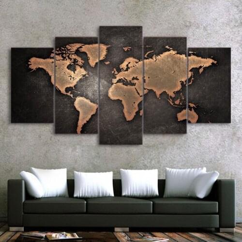 Canvas Painting 5 Piece maps Wall Pictures for Living Room Posters and Prints Home Decor