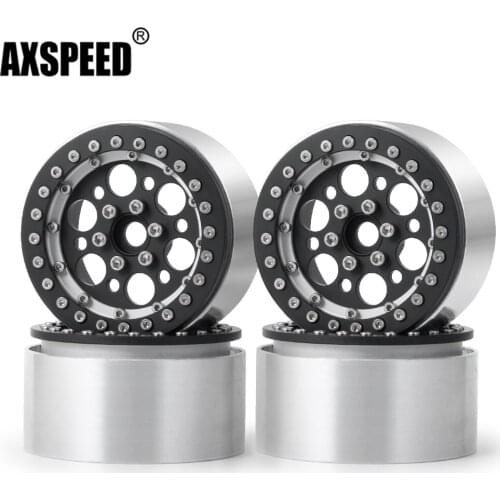 AXSPEED 2.2" Alloy Beadlock Wheel Rims 1:10 RC Cars Parts Rock Crawler Wheels Hubs for SCX10 Wraith 90018 90022 90046 90047 CC01
