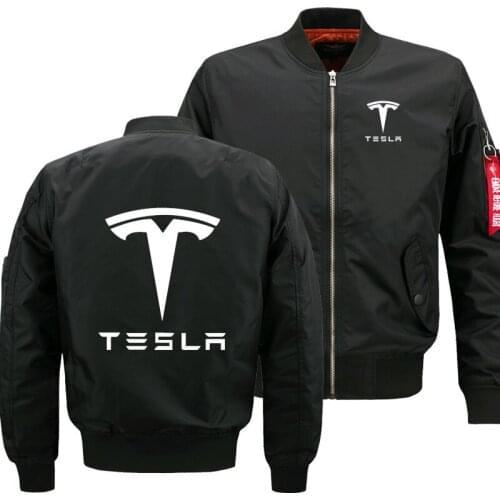 Mens Flying jacket Wintter Warm Slim Fit Fly Pilot jacket men Tesla Car Logo Print Sweatshirt Hip Hop Harajuku Male Clothing