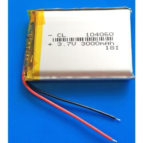 3.7V 3000mAh lipo polymer lithium Rechargeable battery cells for GPS power bank Tablet PC PAD PDA Laptop speaker recorder 104060