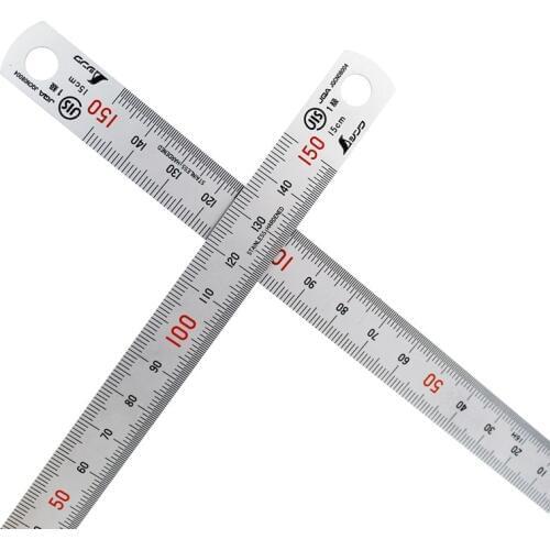 SHINWA Magnetic Stainless Steel Metal Ruler Metric Rule Precision Double Sided Measuring Tool 15cm 30cm 1PCS