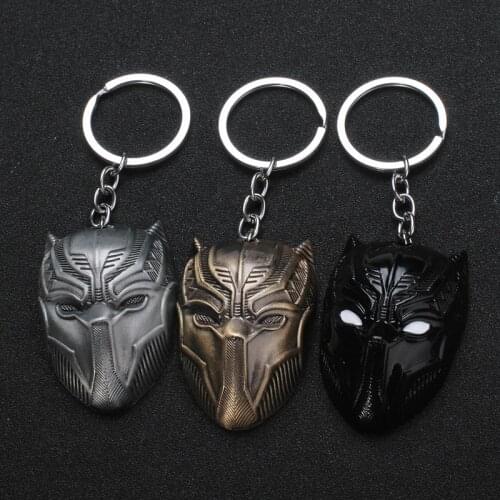 1Pcs Disney The Avengers Black Panther Mask Keychain Metal Backpack Pendant Bag Decoration Creative Gift
