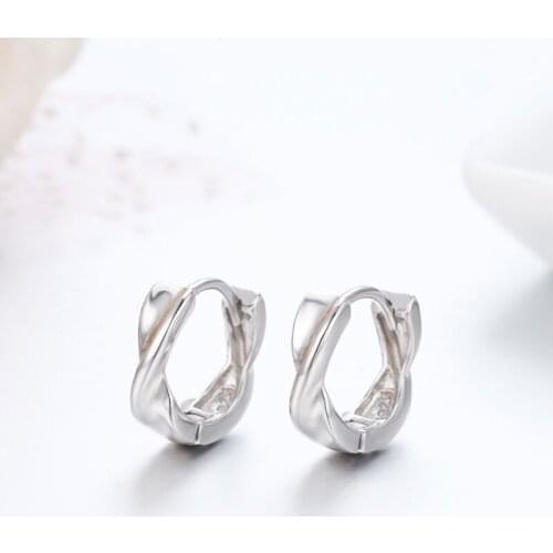 Cute 925 Sterling Silver Mobius Circle Small Loop Huggie Hoops Earrings For Women Jewelry Kids Baby Toddler Girls Aretes Bijoux