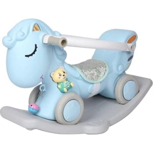 Multifunctional rocking horse Trojan childrens plastic rocking cradling one year old baby toy small dual-use 0-1 birthday birth