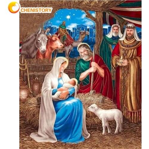 CHENISTORY Oil Painting By Numbers Figure On Canvas With Frame Pictures Drawing Paint Kits For Adults Coloring By Numbers Decor