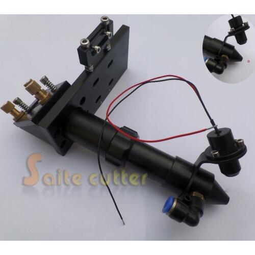CO2 Laser Head Set DIY Alu Parts Focal Focus Lens Integrative Mount with 5V Red dot Positioning