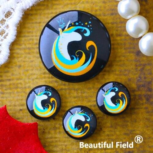 12mm 25mm 14mm 16mm 18mm 20mm Photo Glass Cabochons Round Cameo Set Handmade Settings 30mm Unicorn AB106138