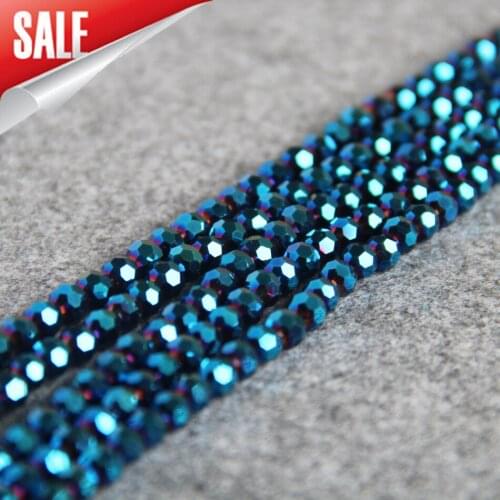 New 6mm Faceted Peacock blue AB+ colorful glass Crystal beads loose DIY Manual parts Accessories Jewelry making design wholesale