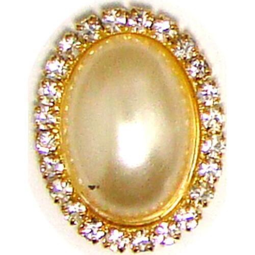 Wholesale oval rhinestones pearl pearl button wedding invitation ornament accessories 30pcsx