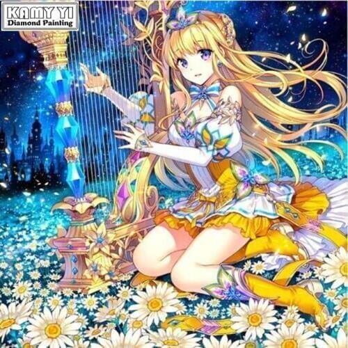 Needlework 5D DIY Resin Diamond Painting Cross Stitch Sailor Moon Diamond Embroidery Cartoon Girl Diamond Mosaic XY 20